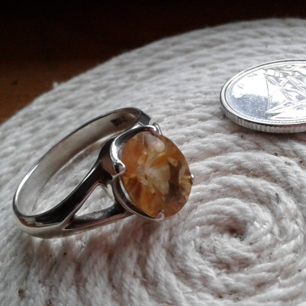 Citrine 925 silver ring